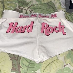 Hard Rock Cafe New York Booty shorts collector pink white Shorts small summer